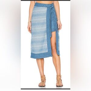 Free People denim wrap skirt, size 4